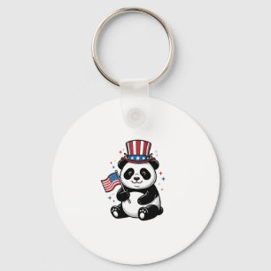 Chaveiro Camisa de bandeira de panda patriota vintage Desig