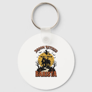 Chaveiro Camisa de Barista de Halloween Bruxa Engraçada Pun