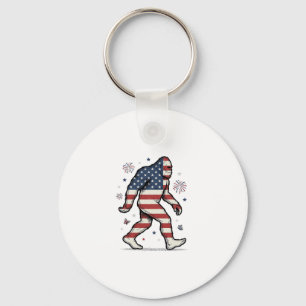 Chaveiro Camisa de Bigfoot Patriótico com Desenho de Gravur