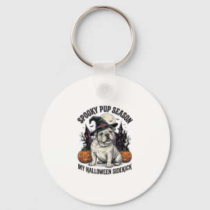 Chaveiro Camisa de Bulldog de Halloween Cachorro de Bruxa F
