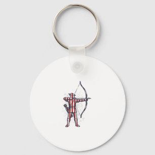 Chaveiro Camisa de Caça com Arco e Bandeira Americana Vinta