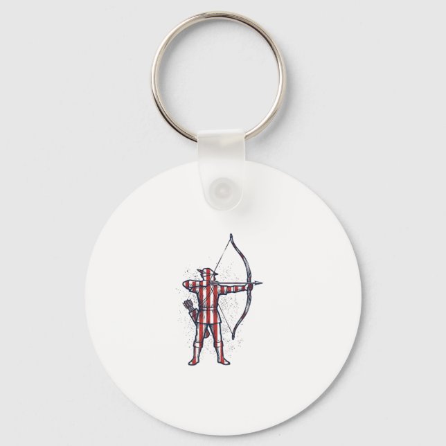 Chaveiro Camisa de Caça com Arco e Bandeira Americana Vinta (Frente)