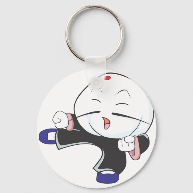 Chaveiro Camisa de Cartoon de Artes Marciais Cute Siopao Ku (Frente)