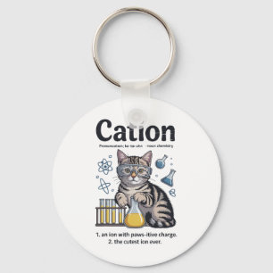 Chaveiro Camisa de Cátion Gato Ciência Química Professor Pi