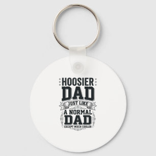 Chaveiro Camisa de Citação de Entalhe Vintage Hoosier Dad_1