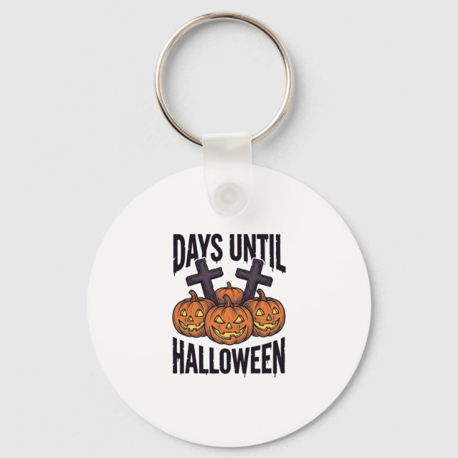 Chaveiro Camisa de Contagem Regressiva de Halloween Design  (Frente)