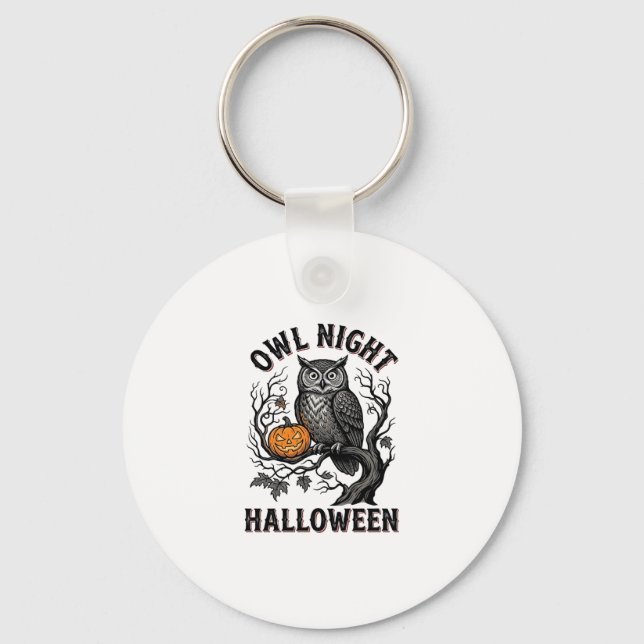 Chaveiro Camisa de Coruja de Halloween Desenho de Pássaro A (Frente)