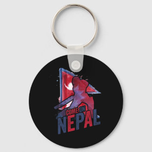 Chaveiro Camisa de críquete do Nepal Adepto da Bandeira Nep
