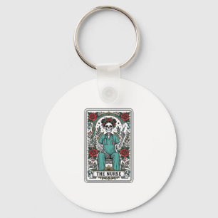 Chaveiro Camisa de desenho de carta de tarot de enfermeira 