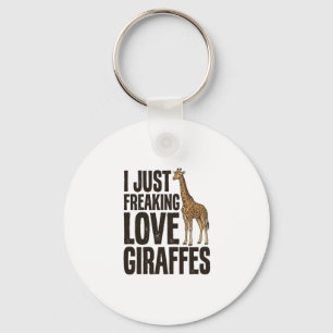 Chaveiro Camisa de Desenho de Girafa Engraçada Vintage para