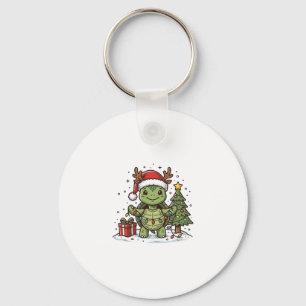 Chaveiro Camisa de Desenho de Tartaruga de Natal Fofo com G