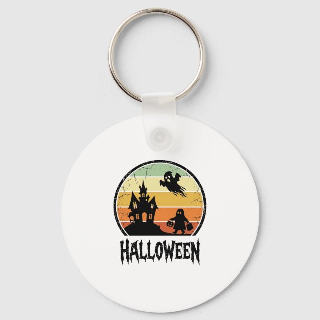 Chaveiro Camisa de Design de Casa Assombrada de Halloween V (Frente)