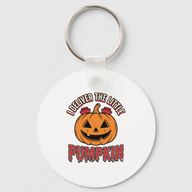Chaveiro Camisa de entrega de Halloween da Enfermeira Abóbo (Frente)