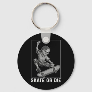 Chaveiro Camisa de Esqueleto de Skate Skate Or Die Engraçad