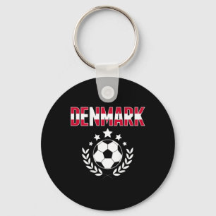 Chaveiro Camisa de Fã de Futebol Orgulhoso da Dinamarca - A