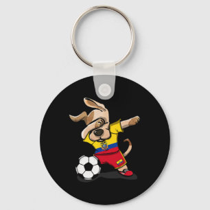Chaveiro Camisa de Fãs de Futebol do Dabbing Dog Equador Eq