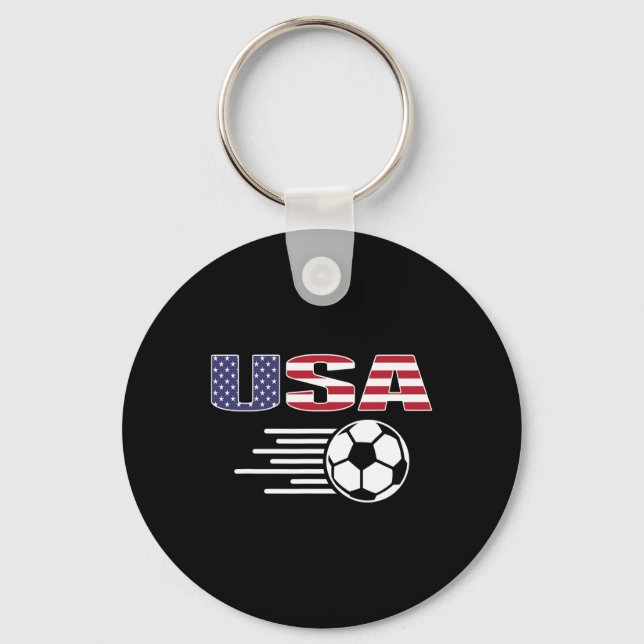 Chaveiro Camisa de Fãs de Futebol Orgulhosamente Americanos (Frente)