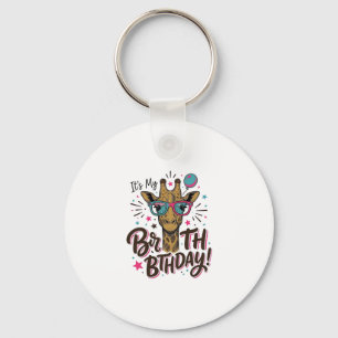 Chaveiro Camisa de Festa de Aniversário com Girafa e Gravaç