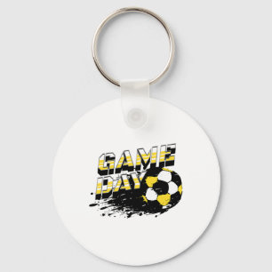 Chaveiro Camisa de Futebol Dia de Jogo Salpico Amarelo e Pr