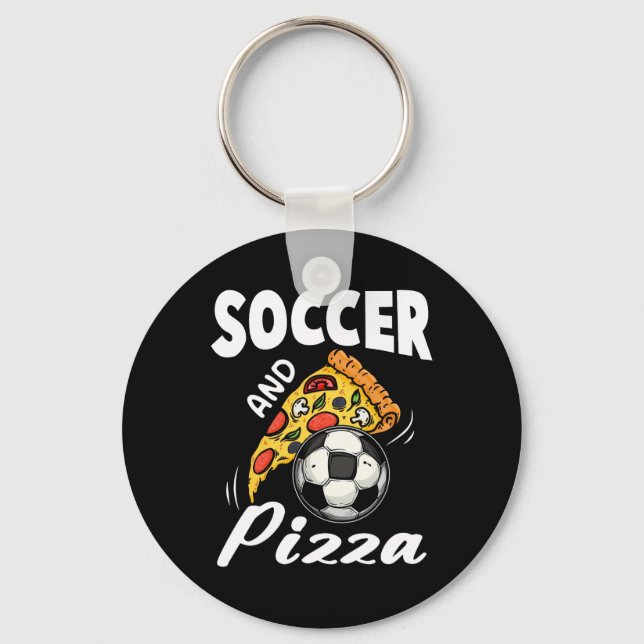 Chaveiro Camisa de Futebol e Pizza Camisa engraçada de aman (Frente)