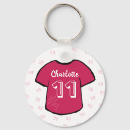 Chaveiro Camisa de futebol rosa de qualquer idade