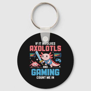 Chaveiro Camisa de Gamer de Axolote Kawaii para Meninos Men