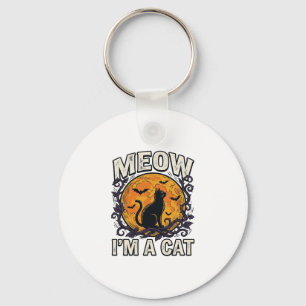 Chaveiro Camisa de Gato do Halloween Meow Eu Sou Um Gato Vi