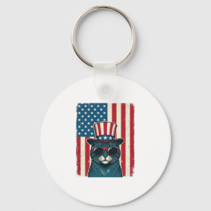 Chaveiro Camisa de Gato Patriota com Estandarte de Gravura 