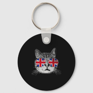 Chaveiro Camisa de Gato União Jack Bandeira País Retro Ingl