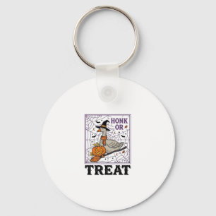 Chaveiro Camisa de Halloween de Ganso de Bruxa Honk ou Trea