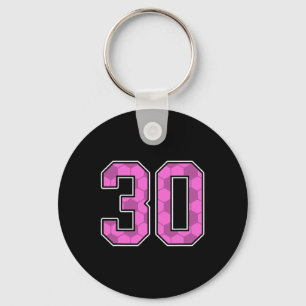 Chaveiro Camisa de Jogador de Futebol Rosa com Número 30
