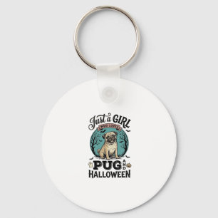 Chaveiro Camisa de Menina de Pug Vintage Amante de Cachorro