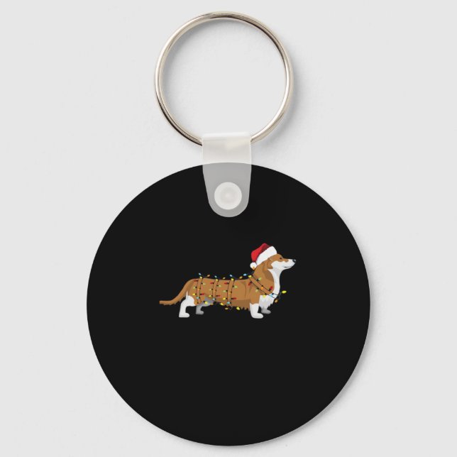 Chaveiro Camisa de Natal de Corgi Holiday (Frente)