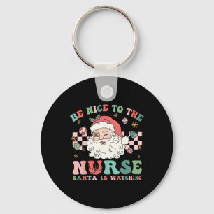 Chaveiro Camisa de Natal de Enfermeira Seja Legal com a Enf