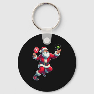 Chaveiro Camisa de Natal de Pickleball de Papai Noel Mulher