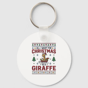 Chaveiro Camisa de Natal Girafa Trenó Festa Divertida Des