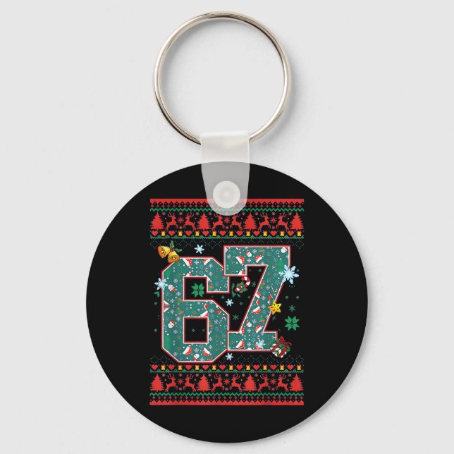 Chaveiro Camisa de Natal Retro 67 Six Seven Meme  (Frente)