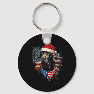 Chaveiro Camisa de Natal Vintage Preto Lab Labrador Santa N