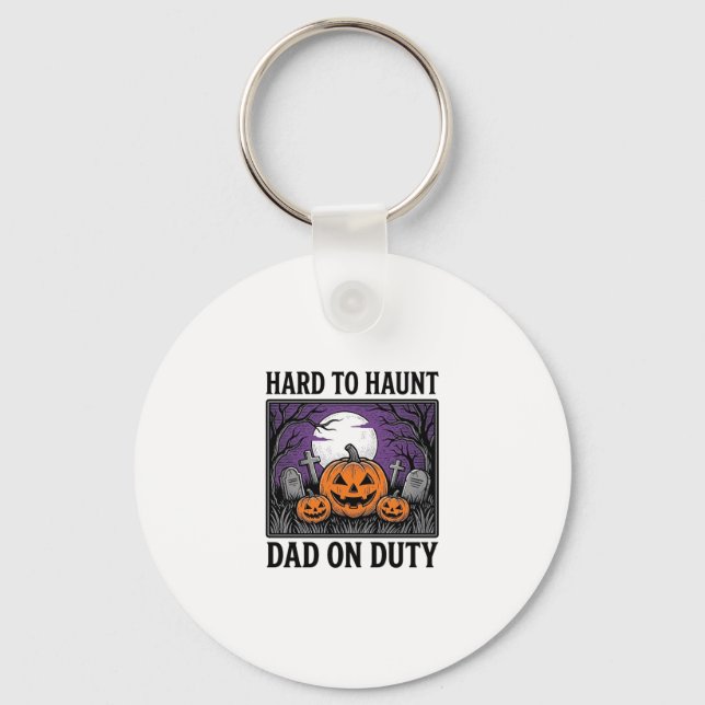 Chaveiro Camisa de Pai de Halloween Difícil de Assombrar Pa (Frente)