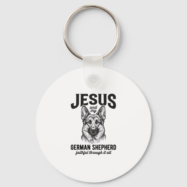 Chaveiro Camisa de Pastor Alemão da Fé para Amor de Cães Cr (Frente)