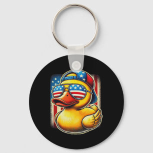 Chaveiro Camisa de Pato de Borracha Bandeira dos EUA Presen