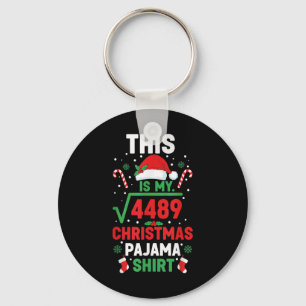 Chaveiro Camisa de pijama de Natal Divertida 67 Seis Sete Q
