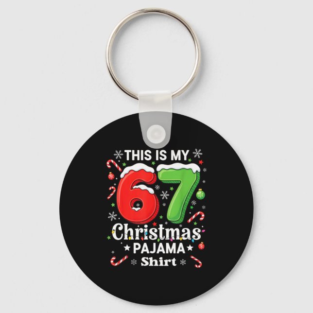 Chaveiro Camisa de pijama de Natal engraçada 67 meme para c (Frente)