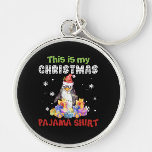 Chaveiro Camisa de Pijama de Natal Pinguim Esta é Minha