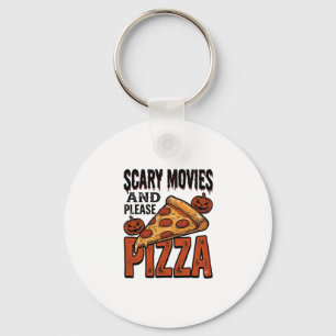 Chaveiro Camisa de Pizza de Terror para Fãs de Noite de Fil