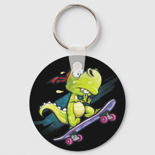 Chaveiro Camisa de skate Dino Meninos Skate Kids Homens 