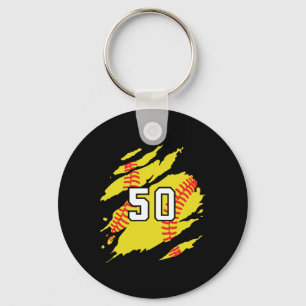 Chaveiro Camisa de Softbol Número #50 Jogador de Esportes F