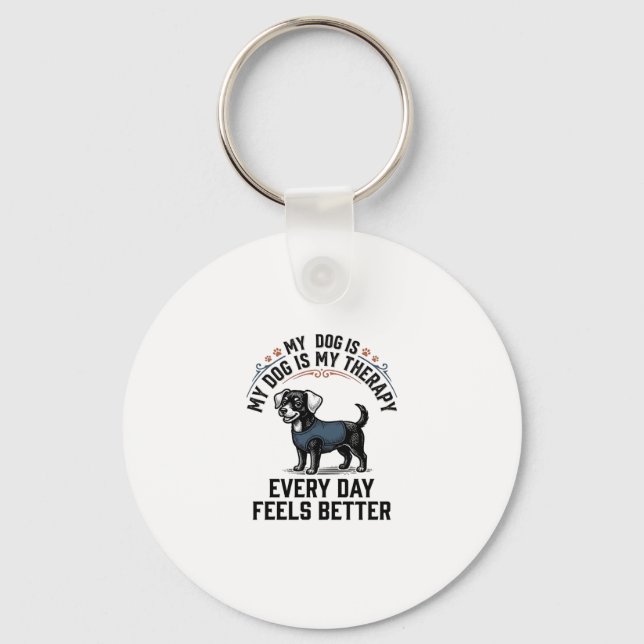 Chaveiro Camisa de Terapia Canina Presente de Amante de Cão (Frente)