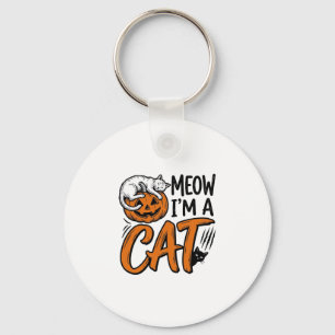 Chaveiro Camisa de Tipografia de Gato de Abóbora de Hallowe