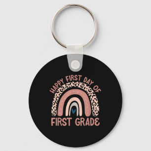 Chaveiro Camisa de Volta às Aulas Arco-íris Feliz Primeiro